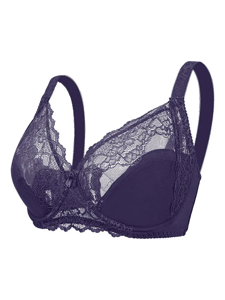 Lace Deep Plunge Ultra-thin Minimizer Bra