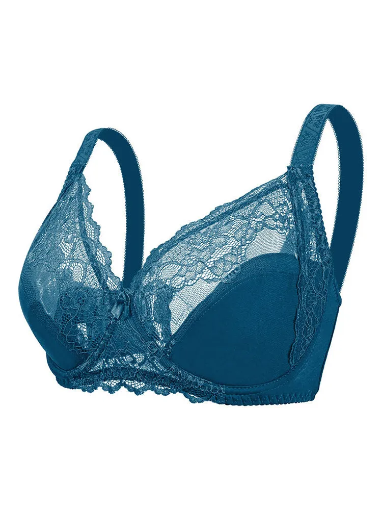 Lace Deep Plunge Ultra-thin Minimizer Bra