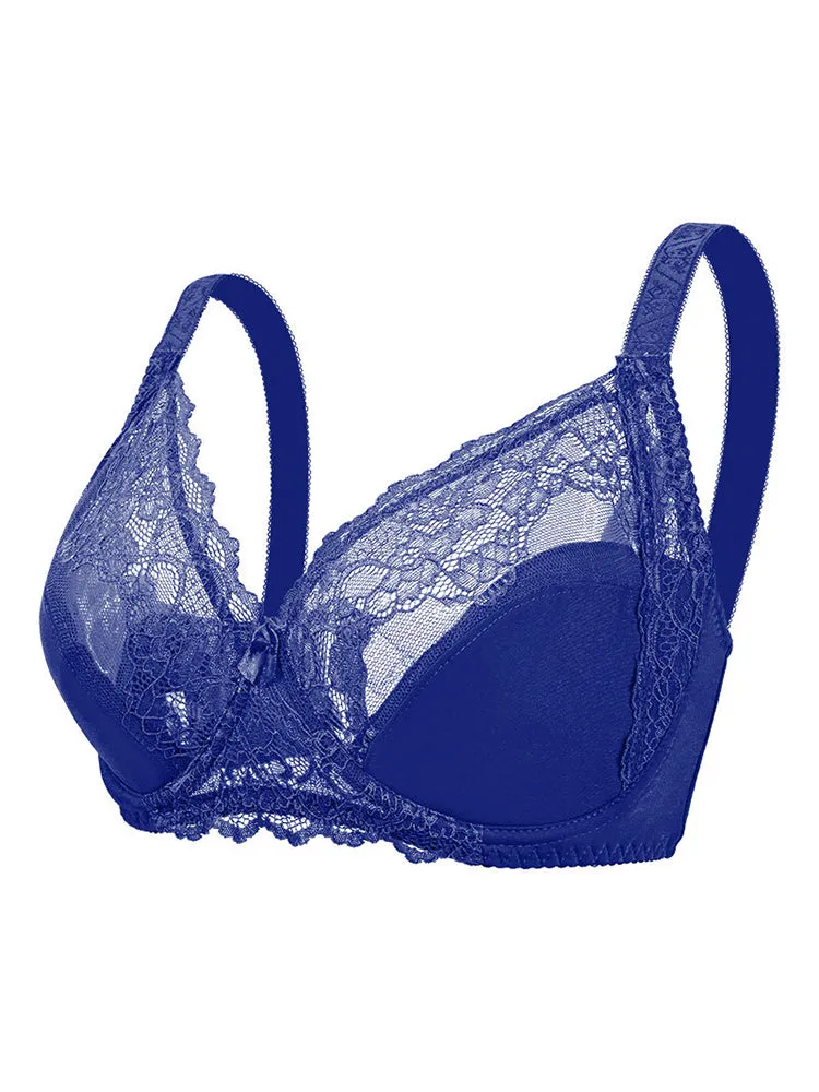 Lace Deep Plunge Ultra-thin Minimizer Bra