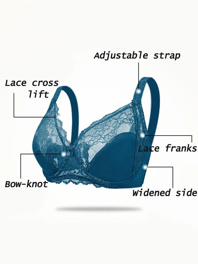 Lace Deep Plunge Ultra-thin Minimizer Bra