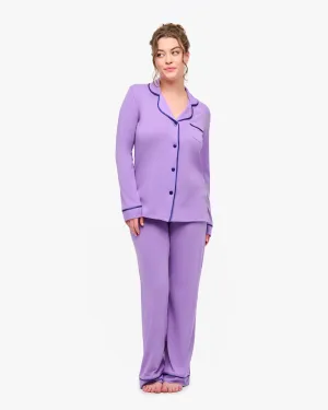 Langärmeliges Top & Boxer Pyjama-Set