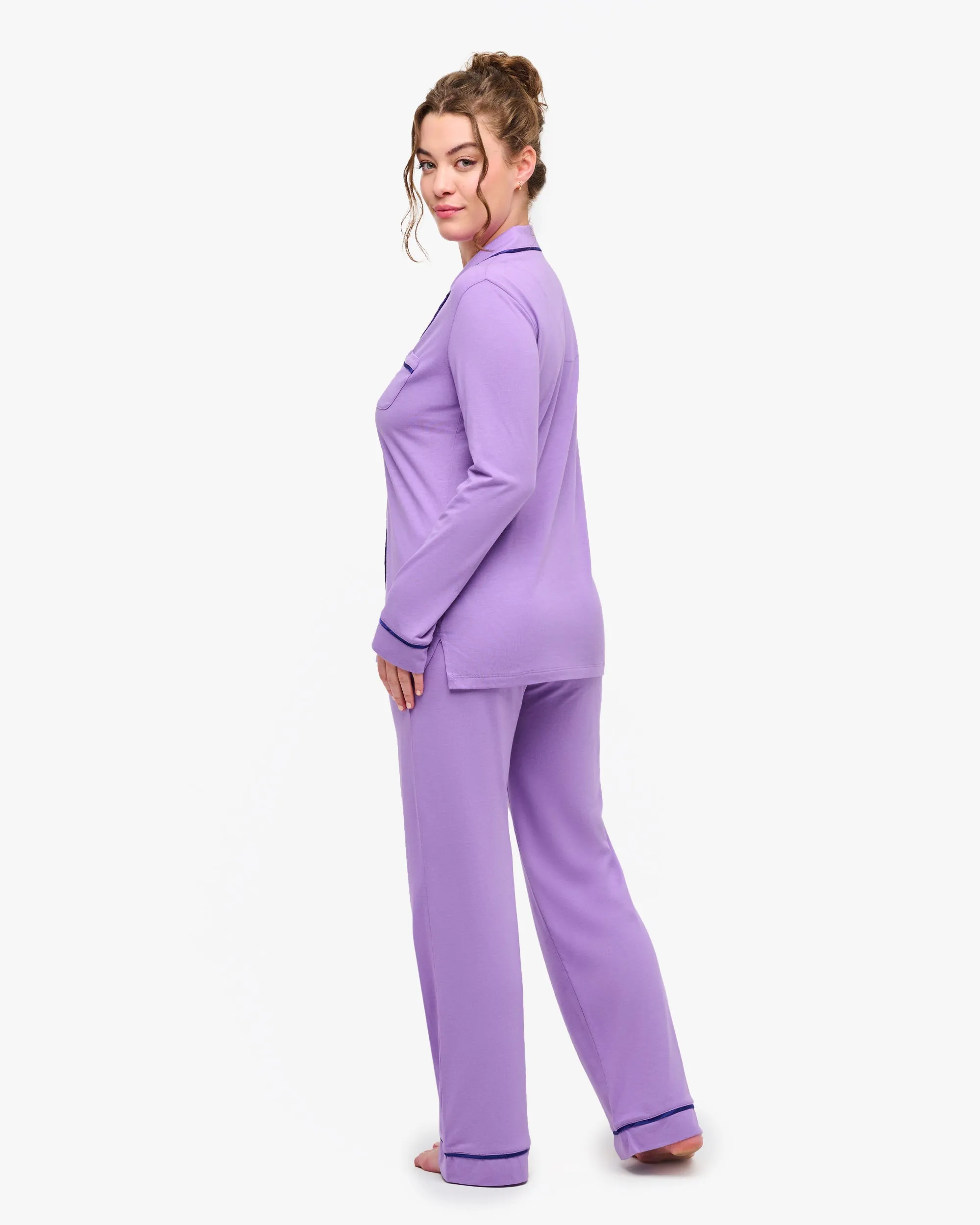 Langärmeliges Top & Boxer Pyjama-Set