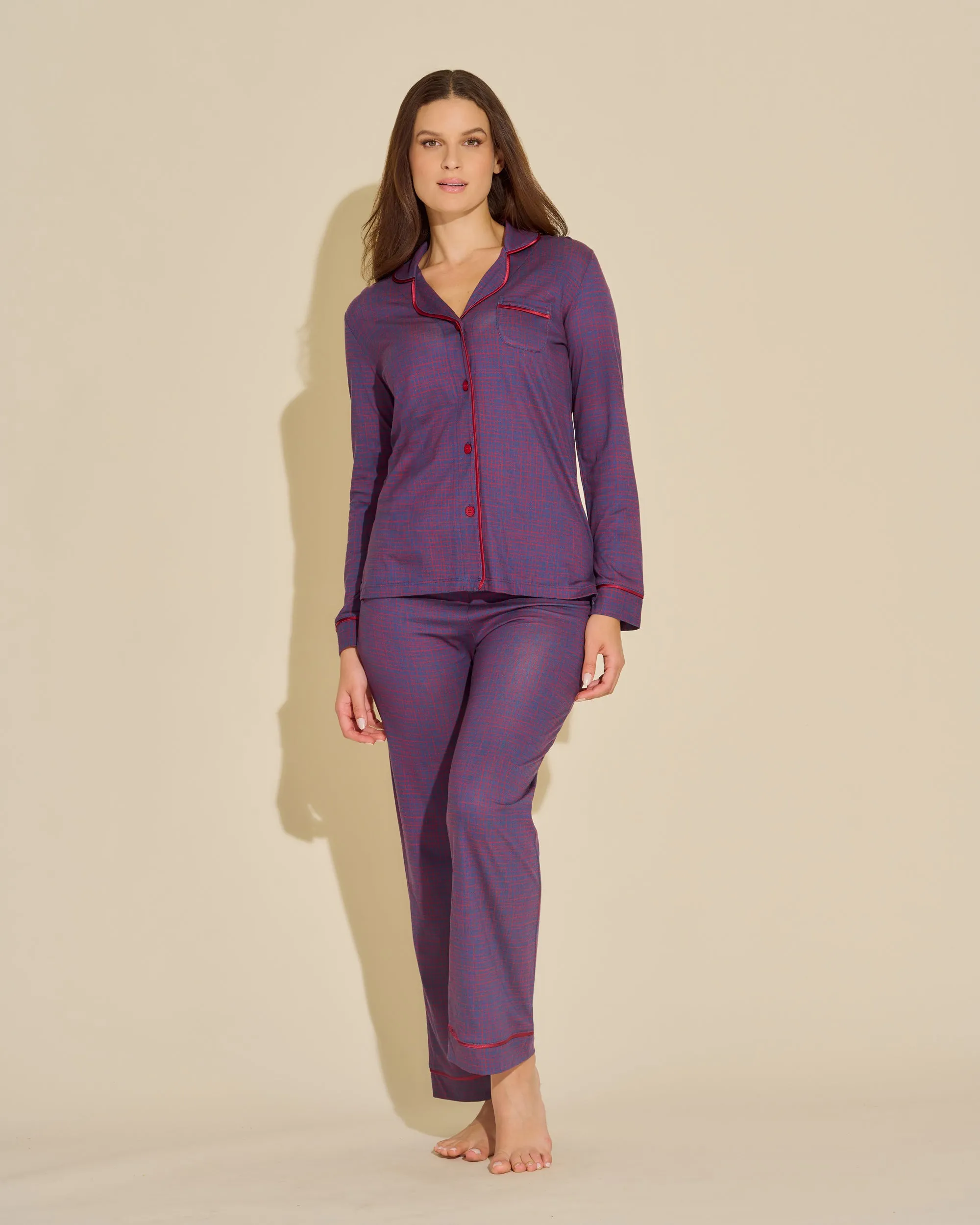 Langärmeliges Top & Hose Pyjama-Set
