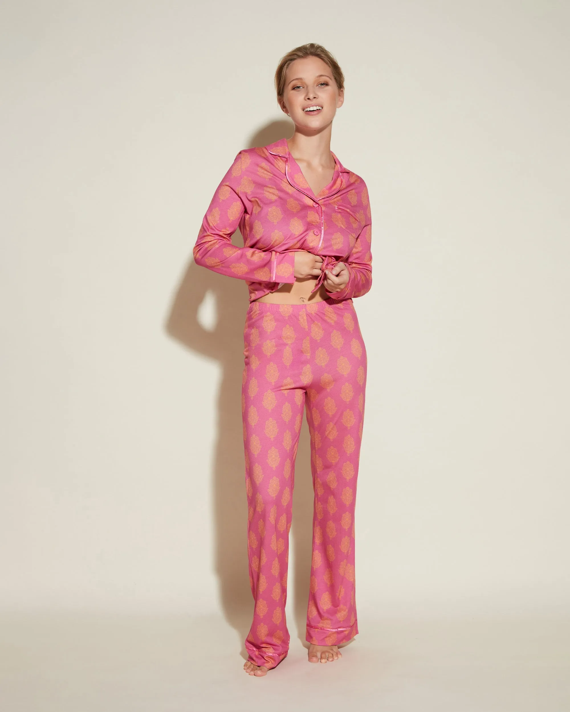 Langärmeliges Top & Hose Pyjama-Set