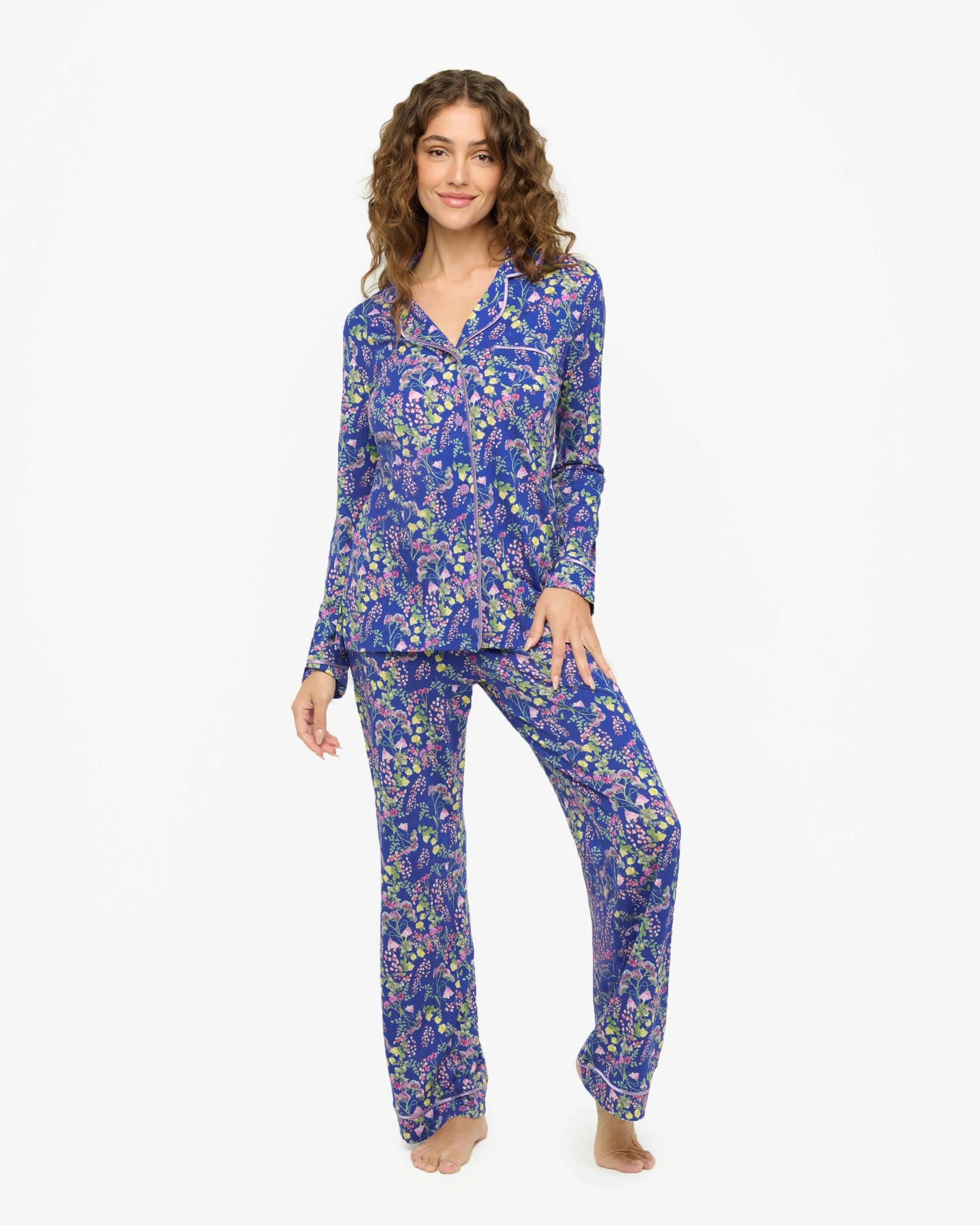 Langrmeliges Top & Hose Pyjama-Set