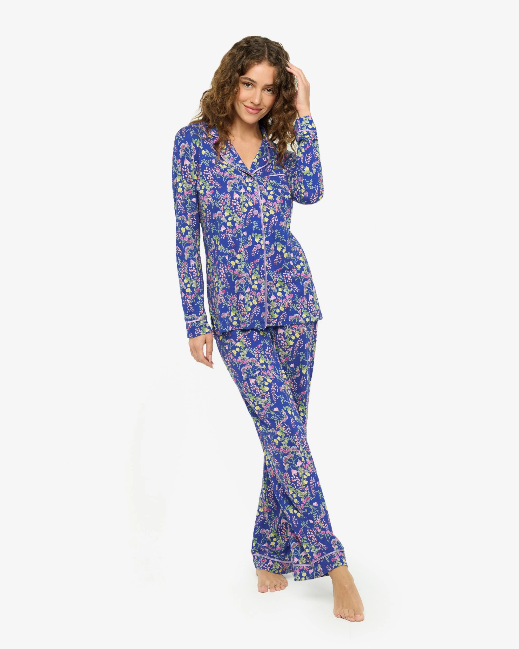 Langrmeliges Top & Hose Pyjama-Set