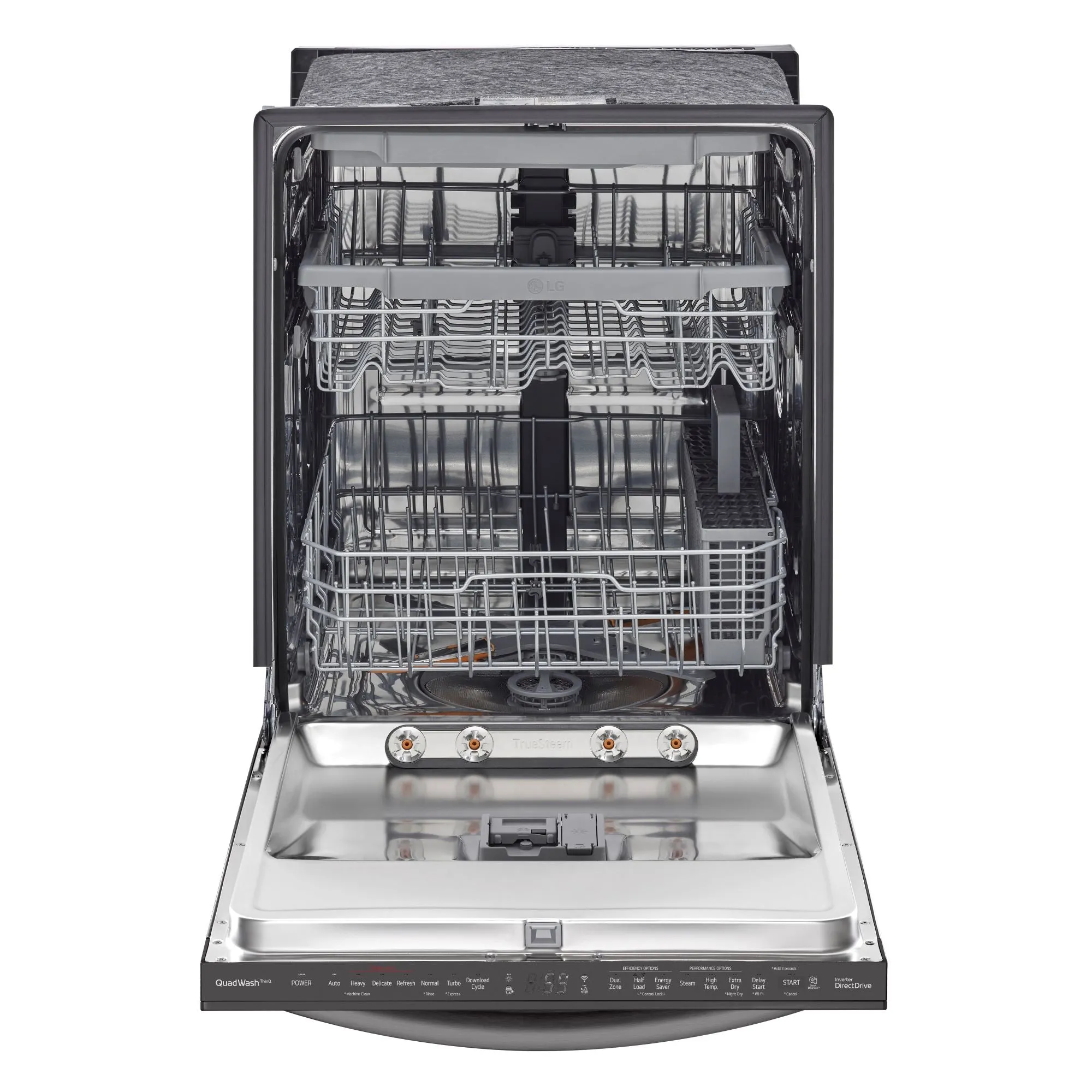 LG Black Stainless Steel Top Control Wi-Fi Enabled Dishwasher with TrueSteam® and 3rd Rack - LDTS5552D
