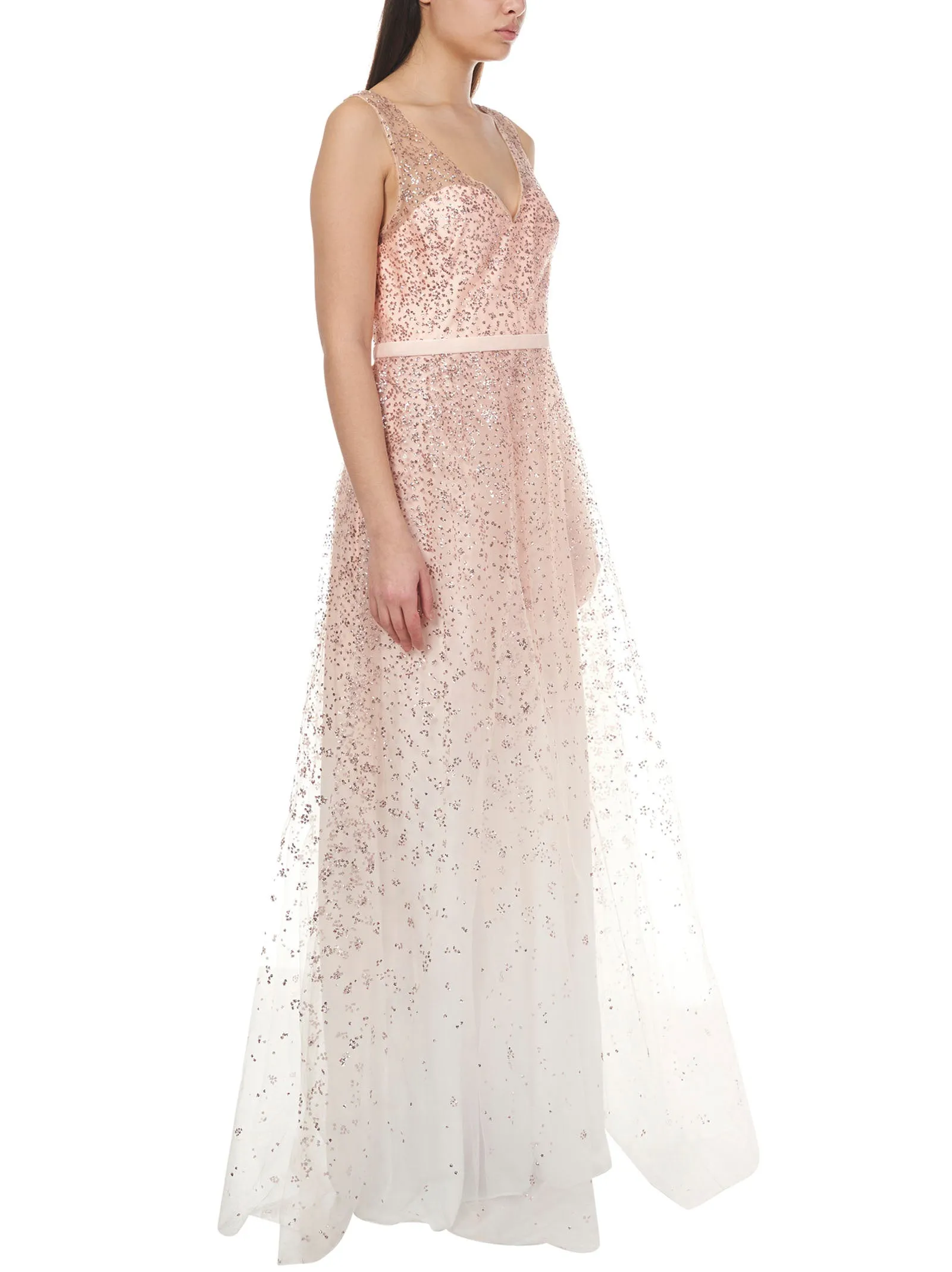 Marchesa Notte Sleeveless V-Neck Dress