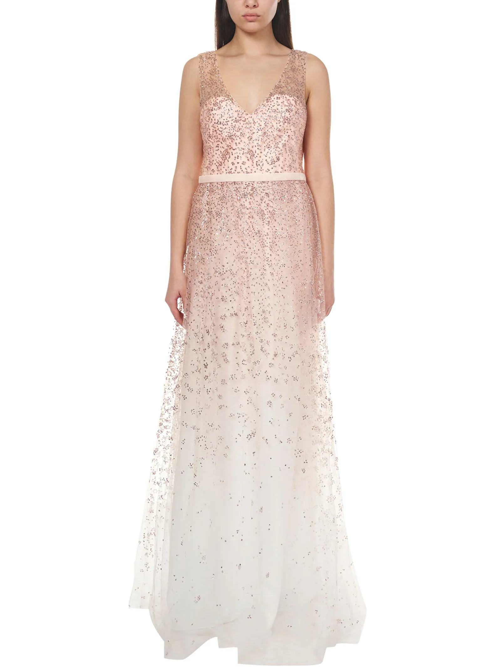 Marchesa Notte Sleeveless V-Neck Dress