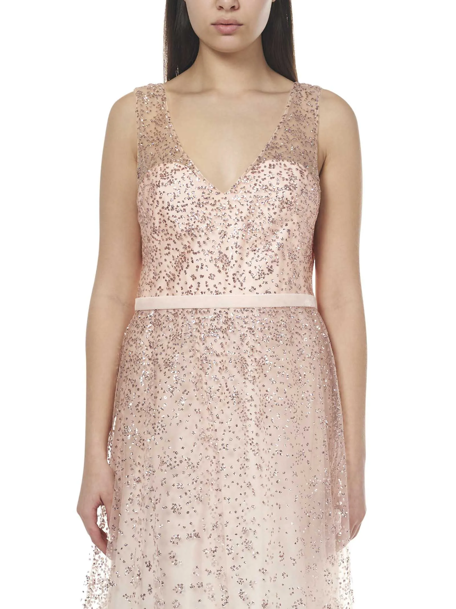 Marchesa Notte Sleeveless V-Neck Dress