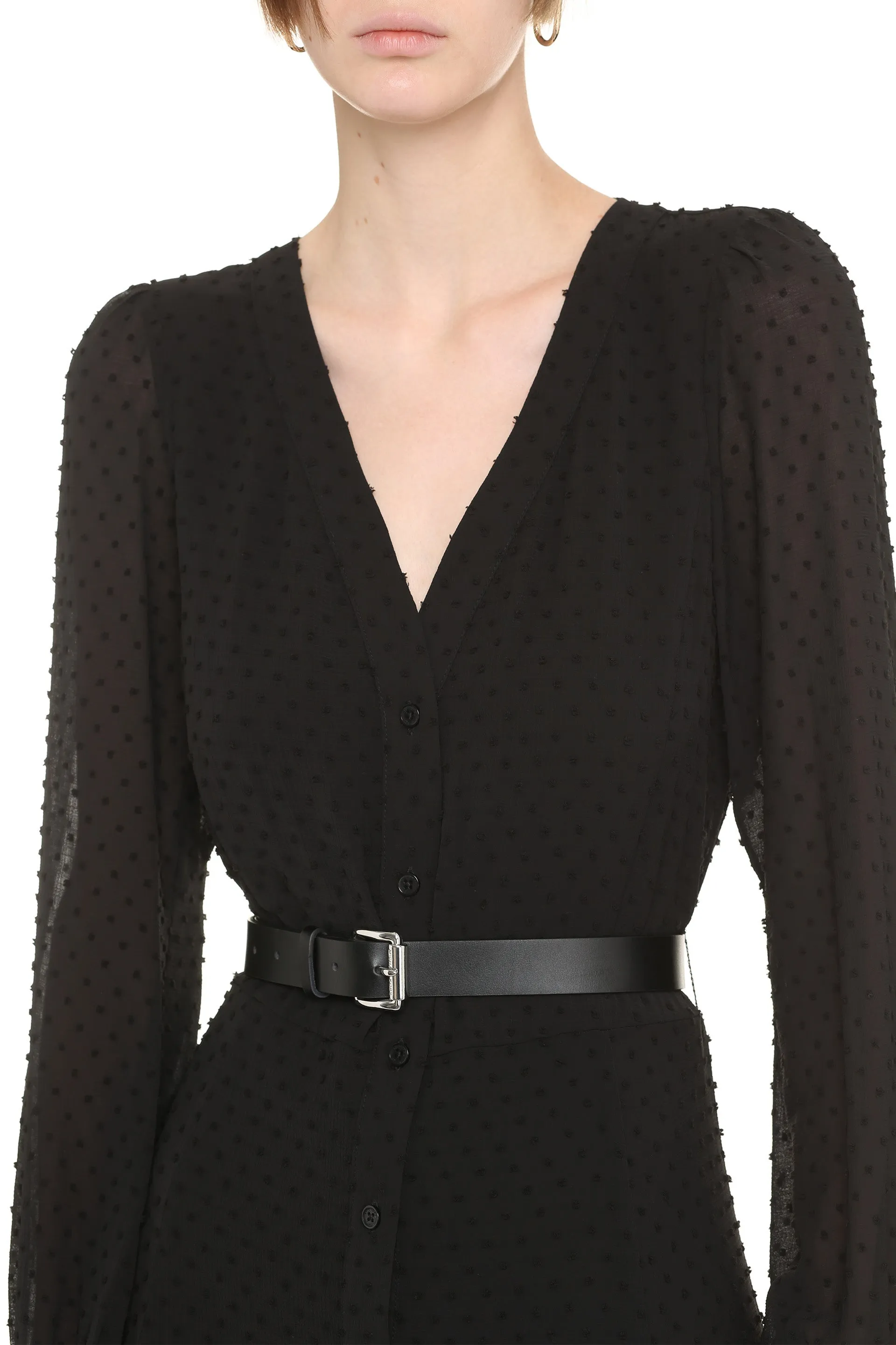 Michael Michael Kors Belted V-Neck Dress