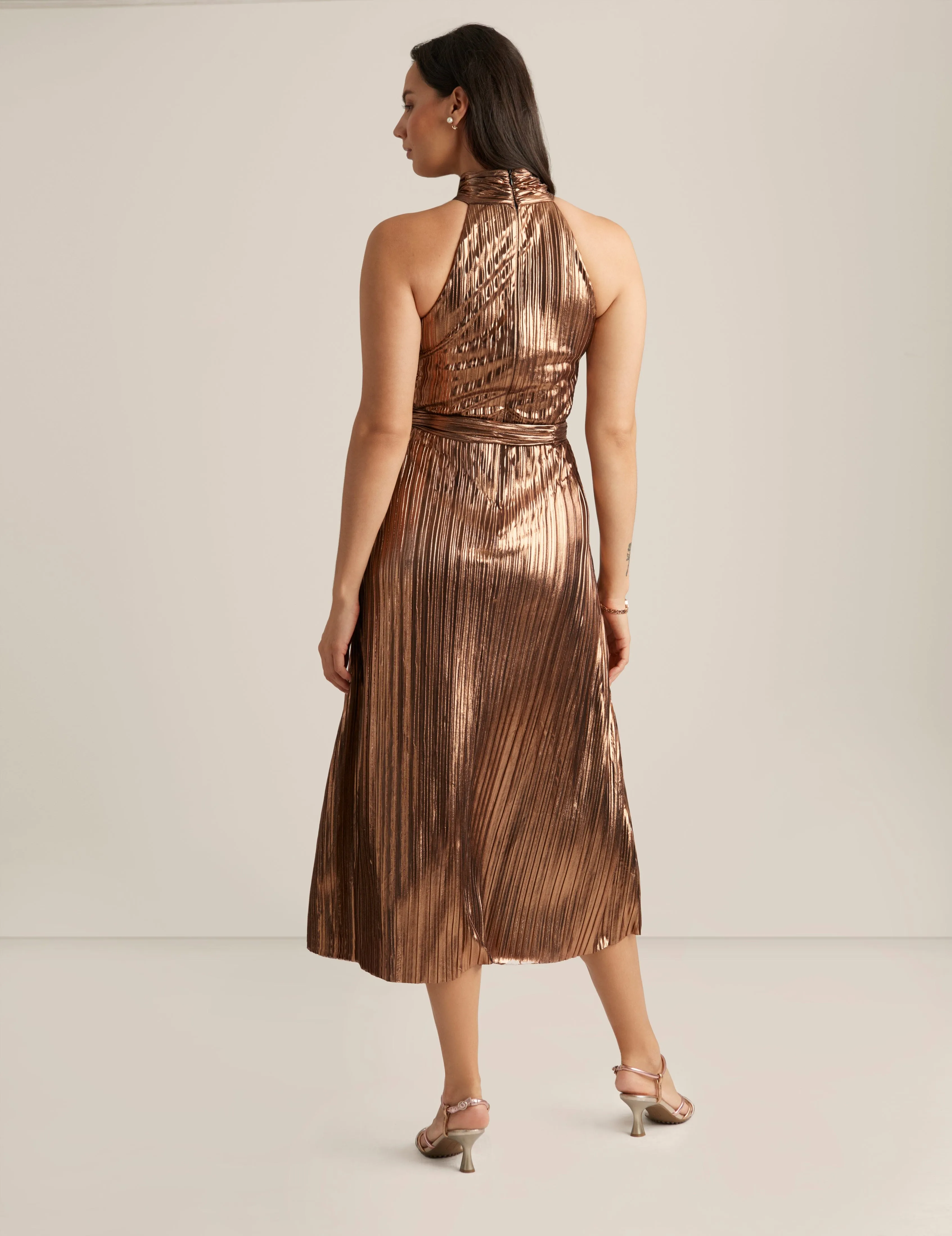Mock Neck Halter Midi