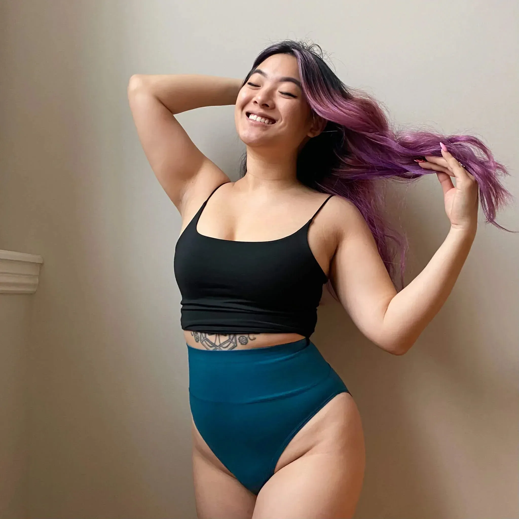 Organic Cotton Super High Leg Panties - Aurora