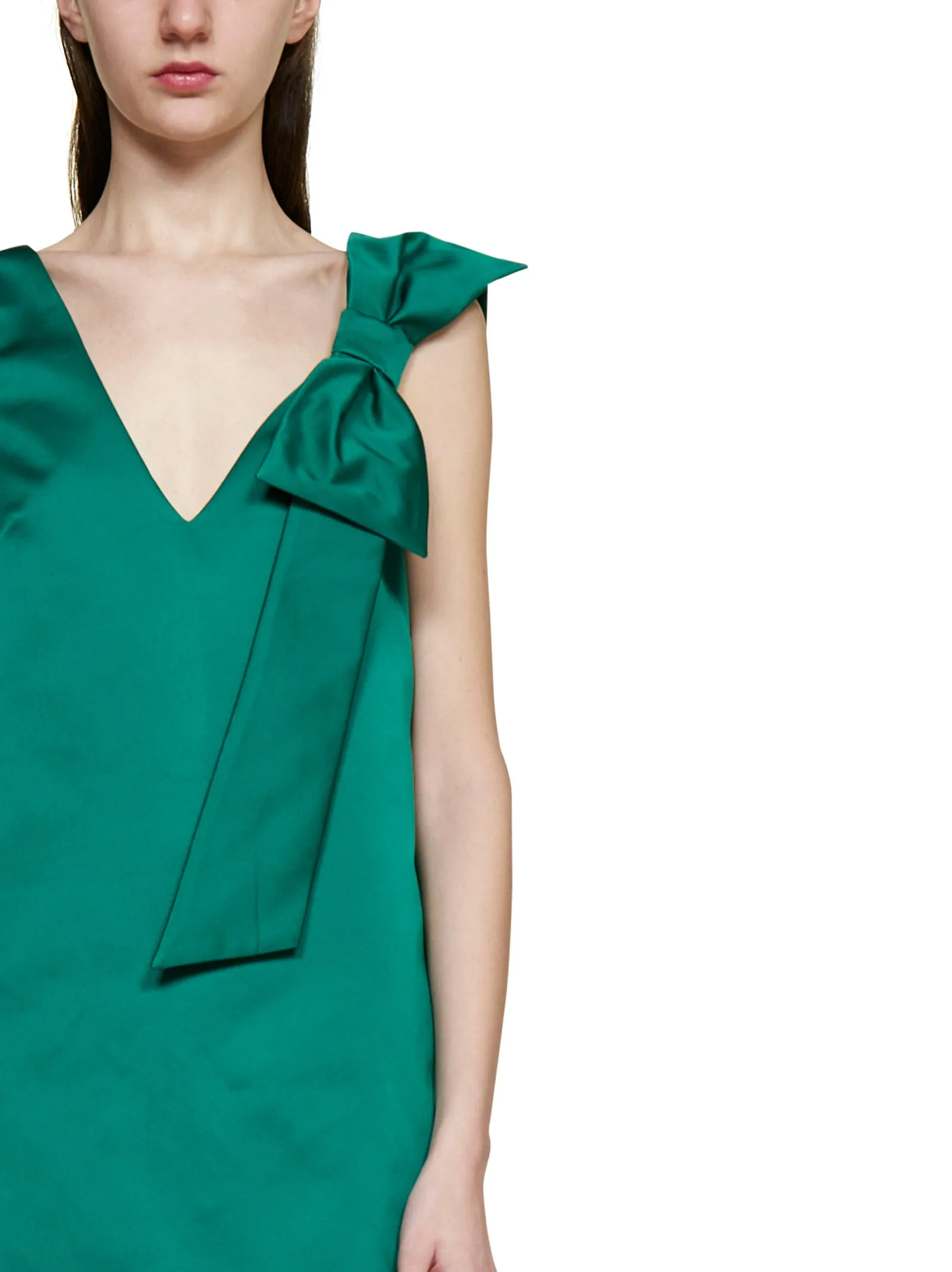 P.A.R.O.S.H. Bow-Detailed V-Neck Maxi Dress