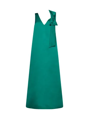 P.A.R.O.S.H. Bow-Detailed V-Neck Maxi Dress