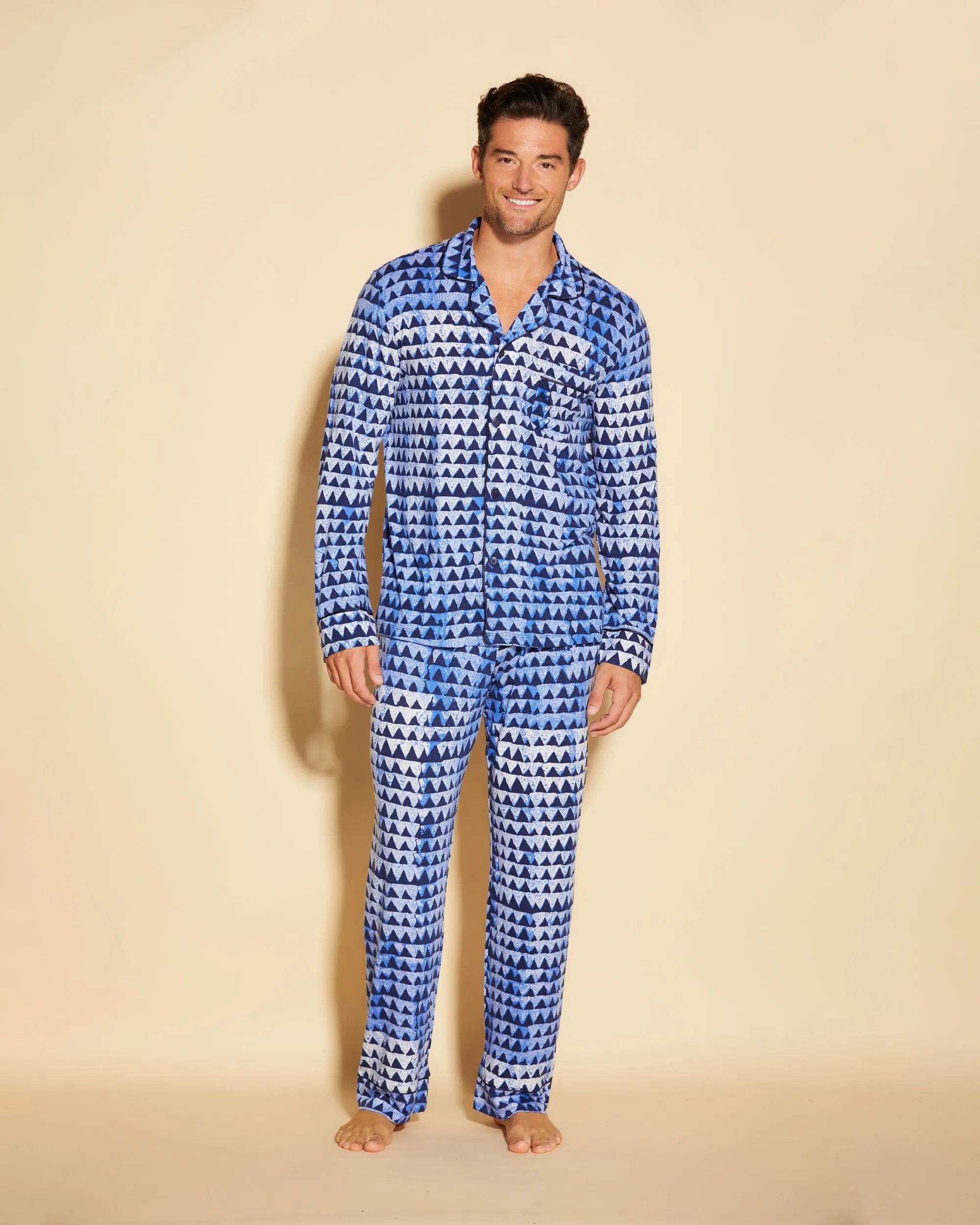 Pigiama Classico Da Uomo Con Top  Maniche Lunghe E Pantaloni