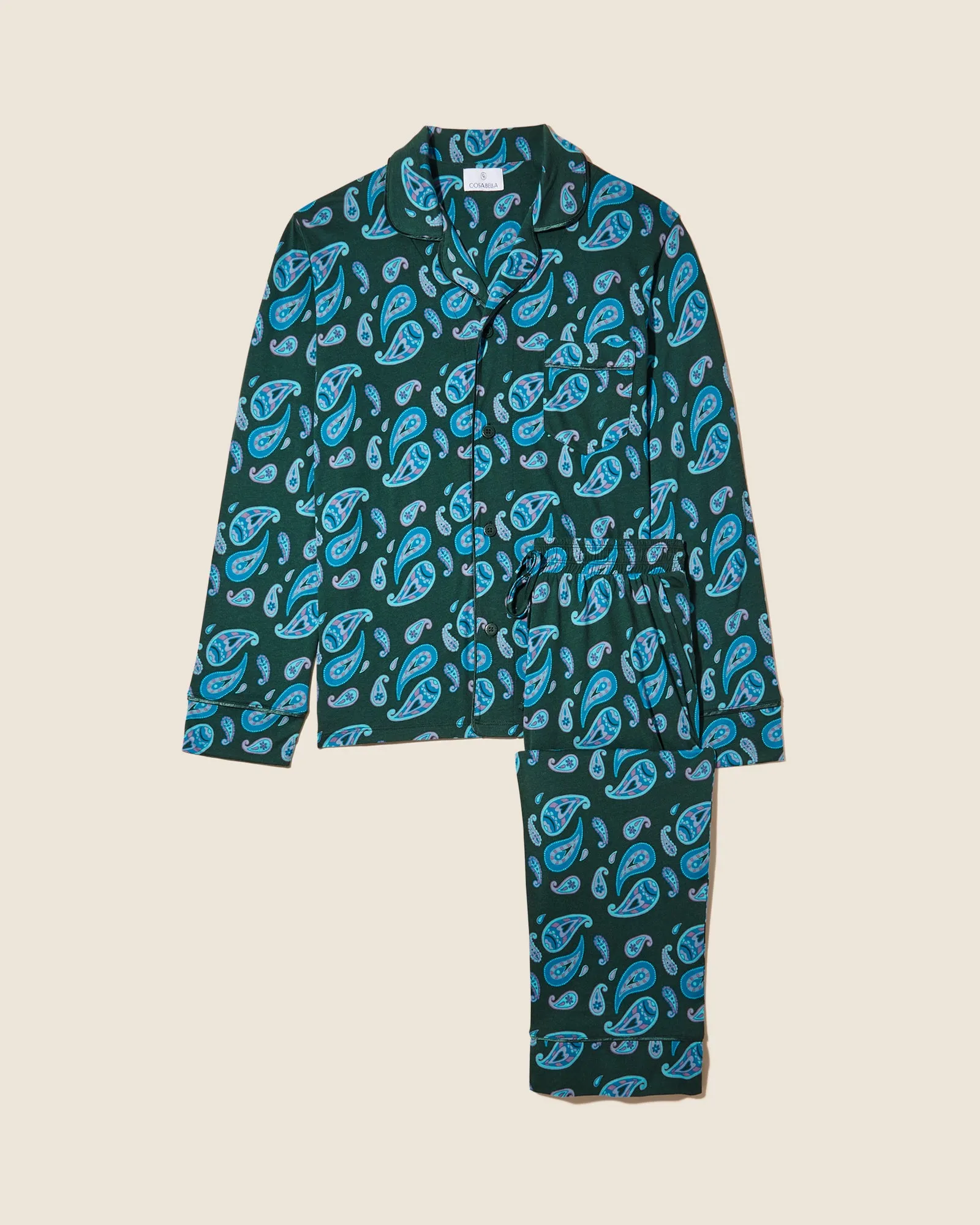 Pigiama Classico Da Uomo Con Top  Maniche Lunghe E Pantaloni