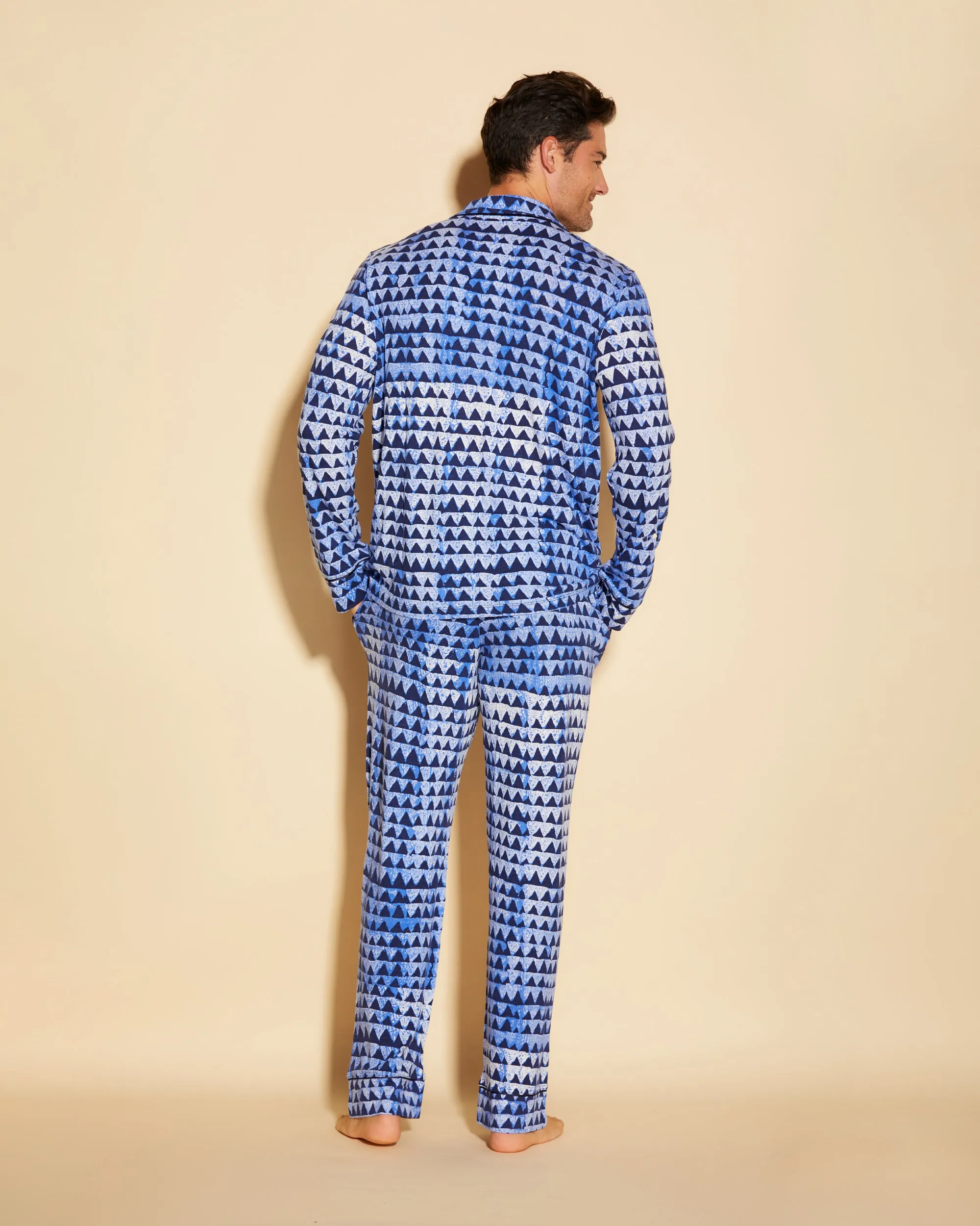 Pigiama Classico Da Uomo Con Top  Maniche Lunghe E Pantaloni