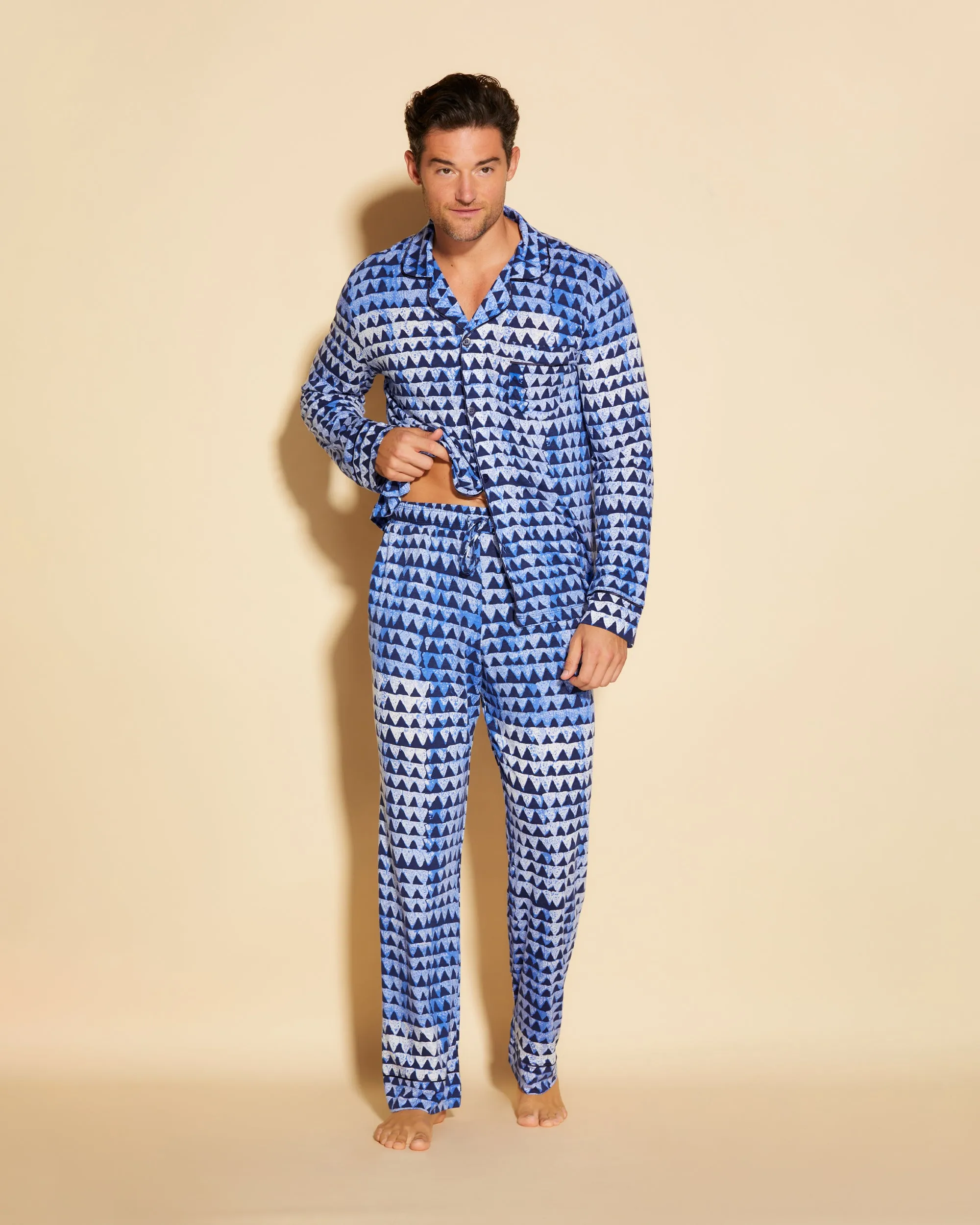 Pigiama Classico Da Uomo Con Top  Maniche Lunghe E Pantaloni