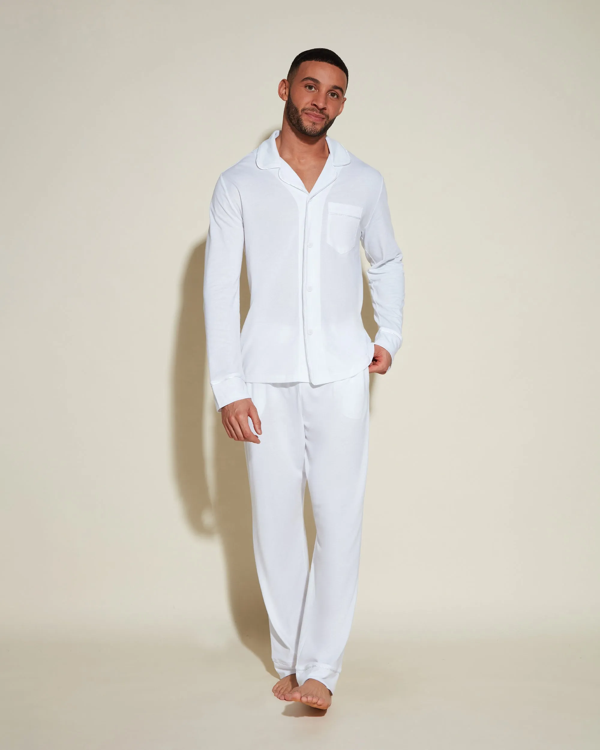 Pigiama Classico Da Uomo Con Top  Maniche Lunghe E Pantaloni