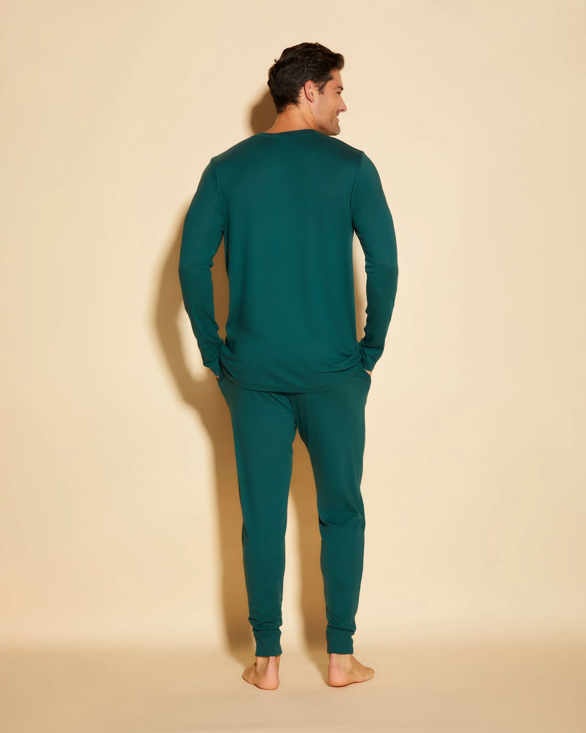 Pigiama Da Uomo Con Top Henley E Pantaloni  Jogger