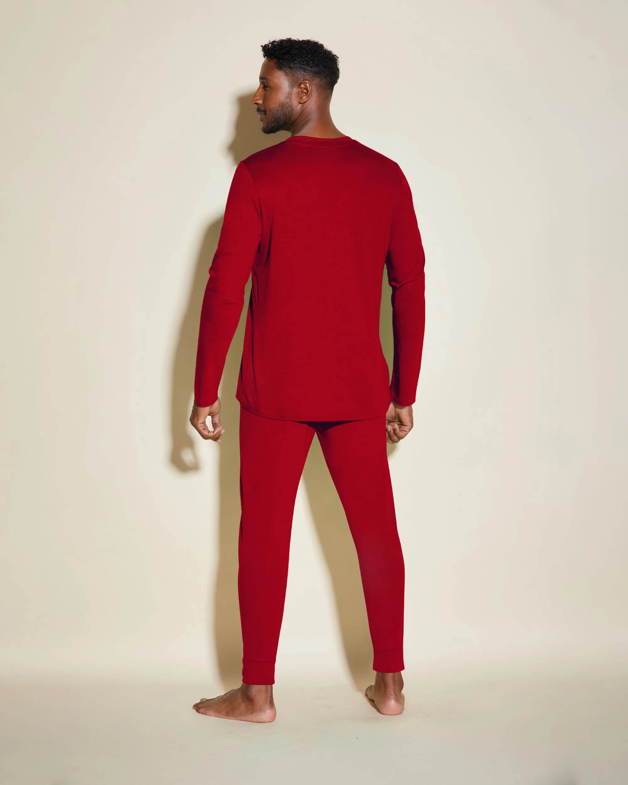 Pigiama Da Uomo Con Top Henley E Pantaloni  Jogger