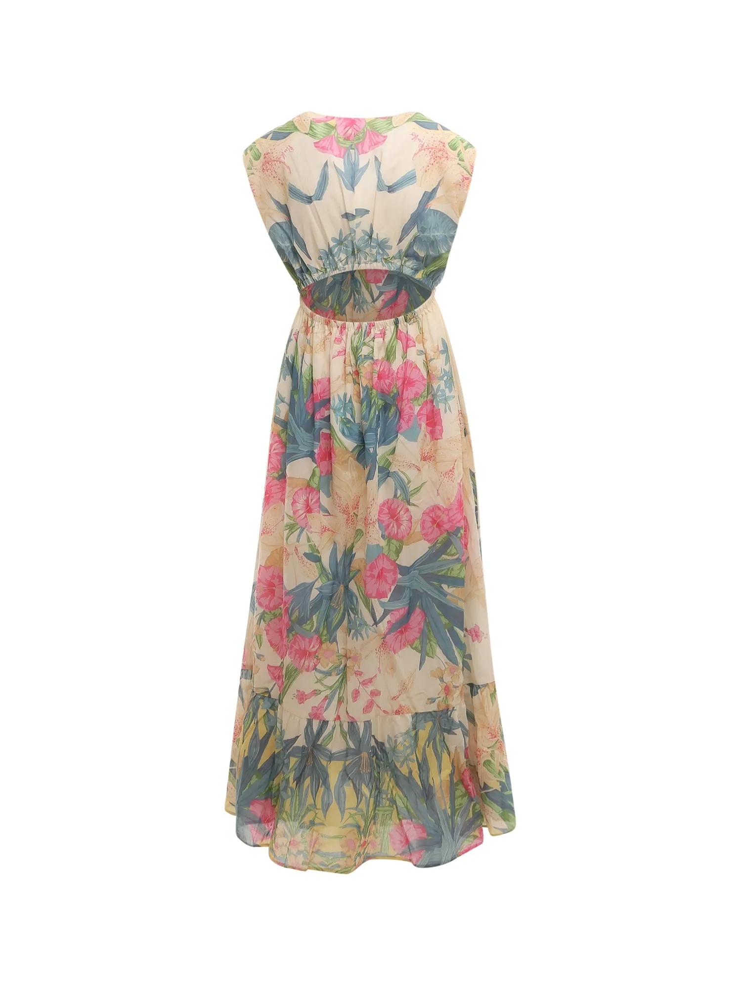 Pinko Floral Printed V-Neck Maxi Dress
