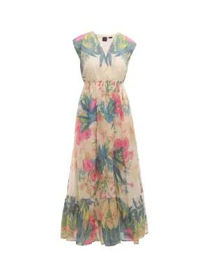 Pinko Floral Printed V-Neck Maxi Dress