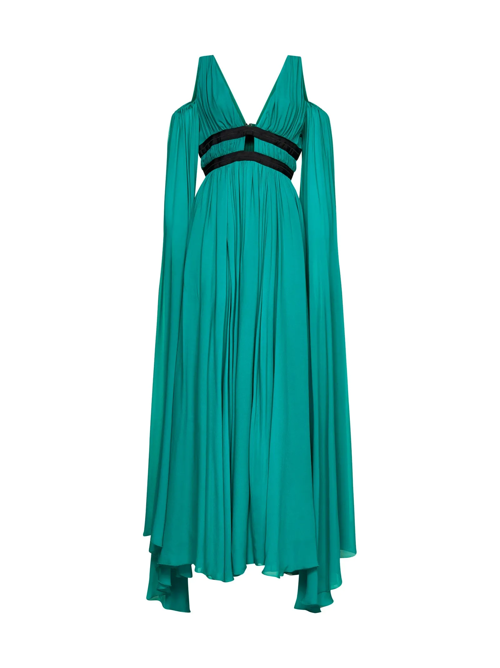 Pinko Plunging V-Neck Maxi Dress