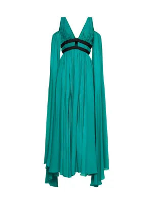 Pinko Plunging V-Neck Maxi Dress