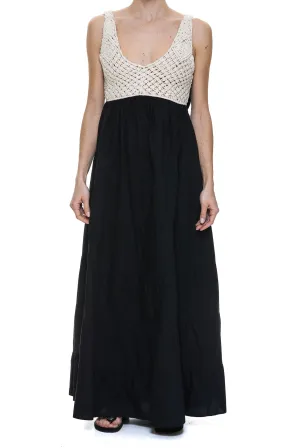 Pinko V-Neck Bow-Detailed Sleeveless Maxi Dress
