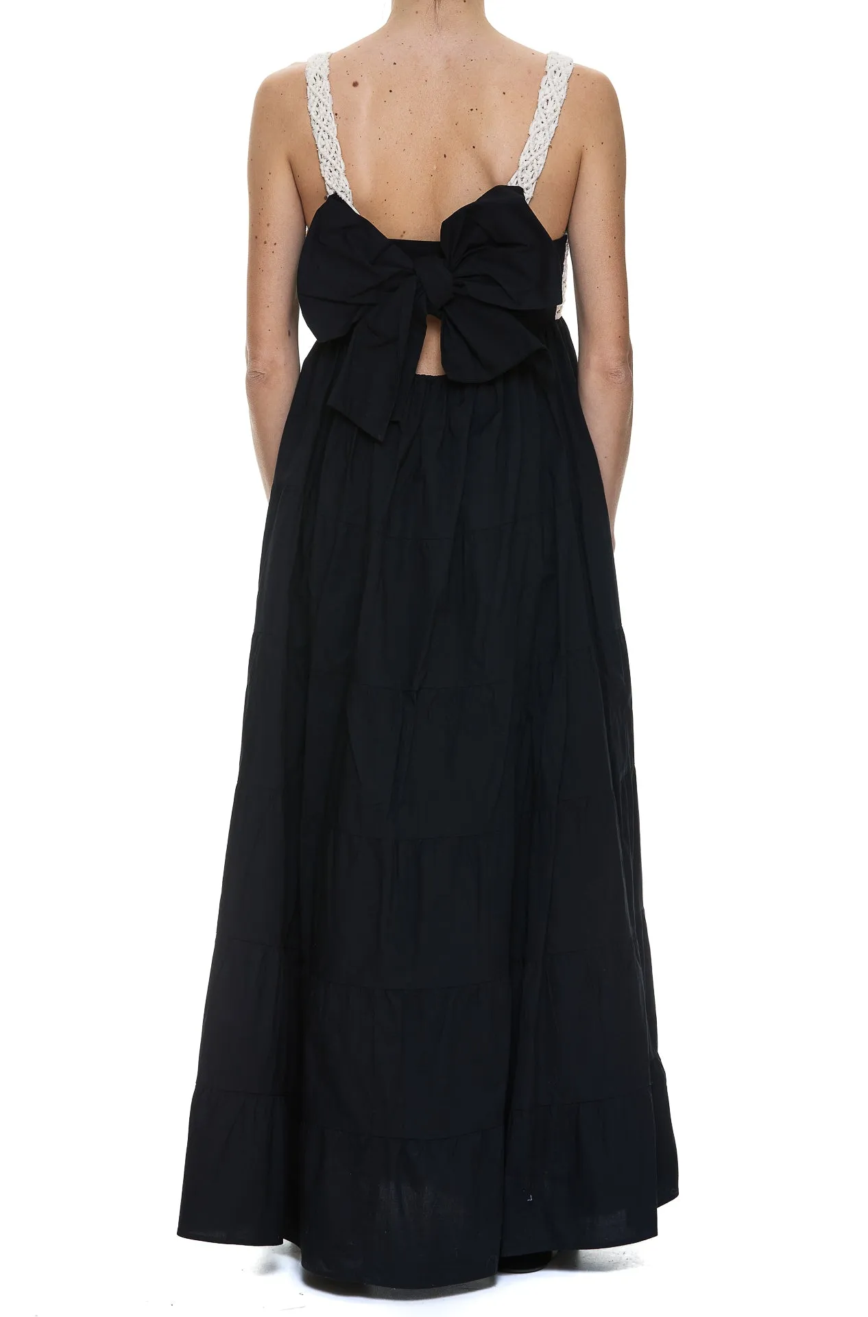 Pinko V-Neck Bow-Detailed Sleeveless Maxi Dress