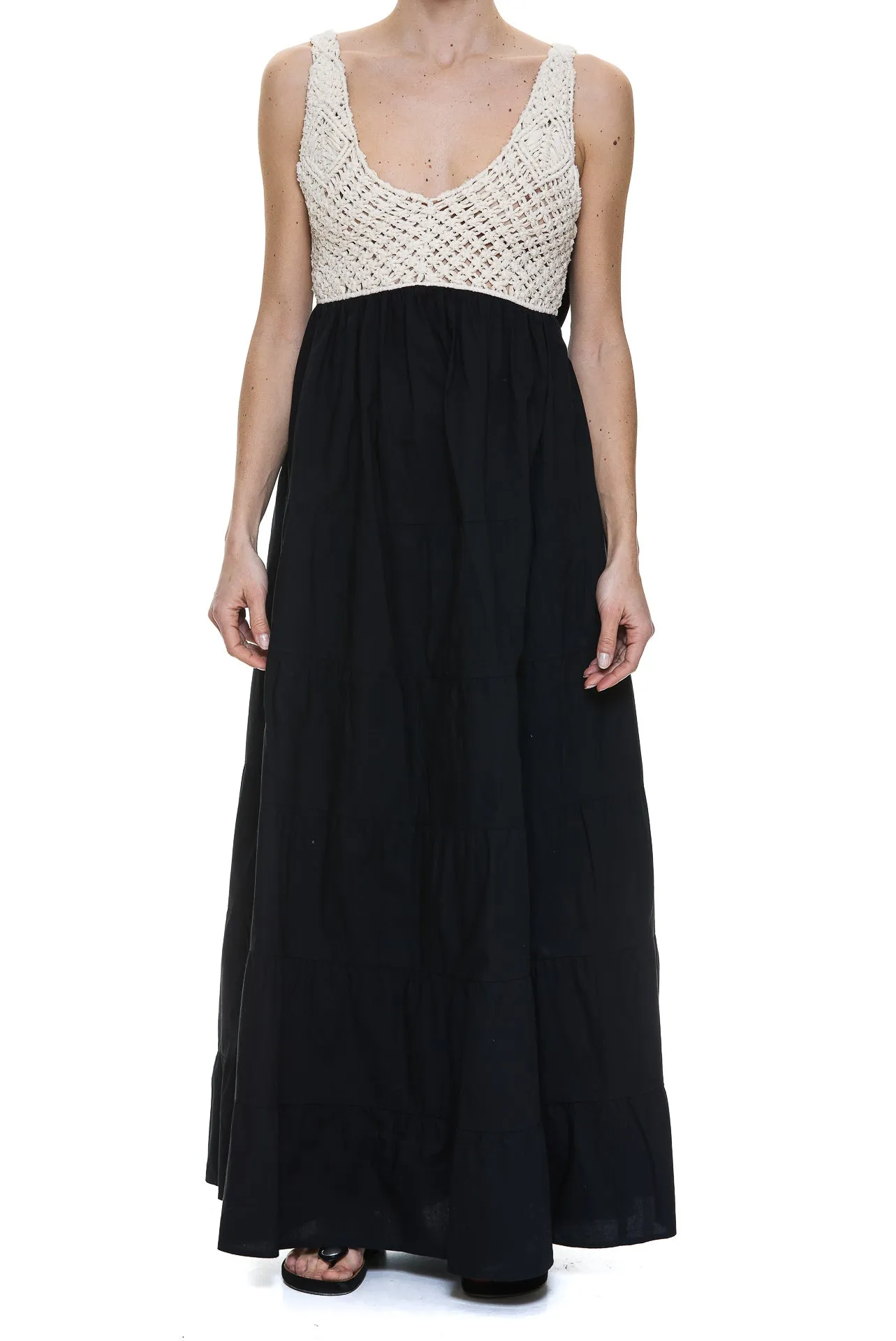 Pinko V-Neck Bow-Detailed Sleeveless Maxi Dress