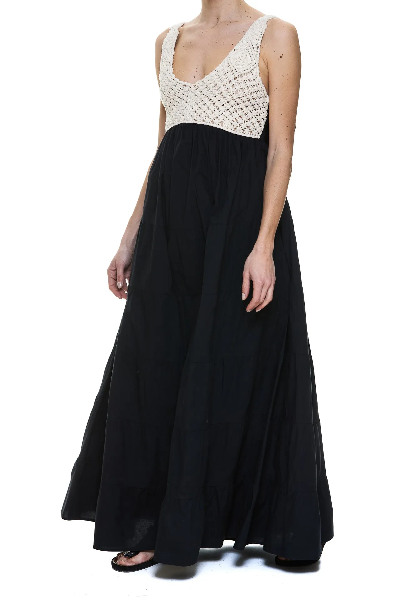 Pinko V-Neck Bow-Detailed Sleeveless Maxi Dress