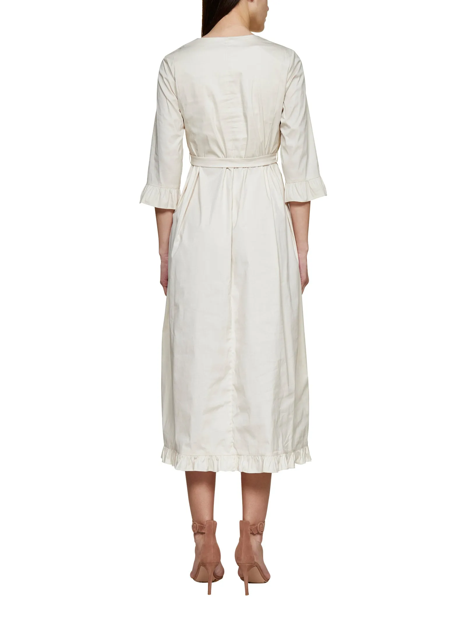 'S Max Mara V-Neck Midi Poplin Dress