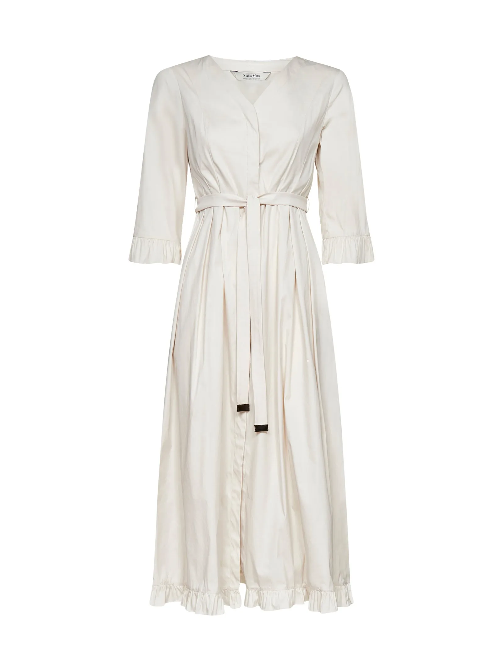 'S Max Mara V-Neck Midi Poplin Dress
