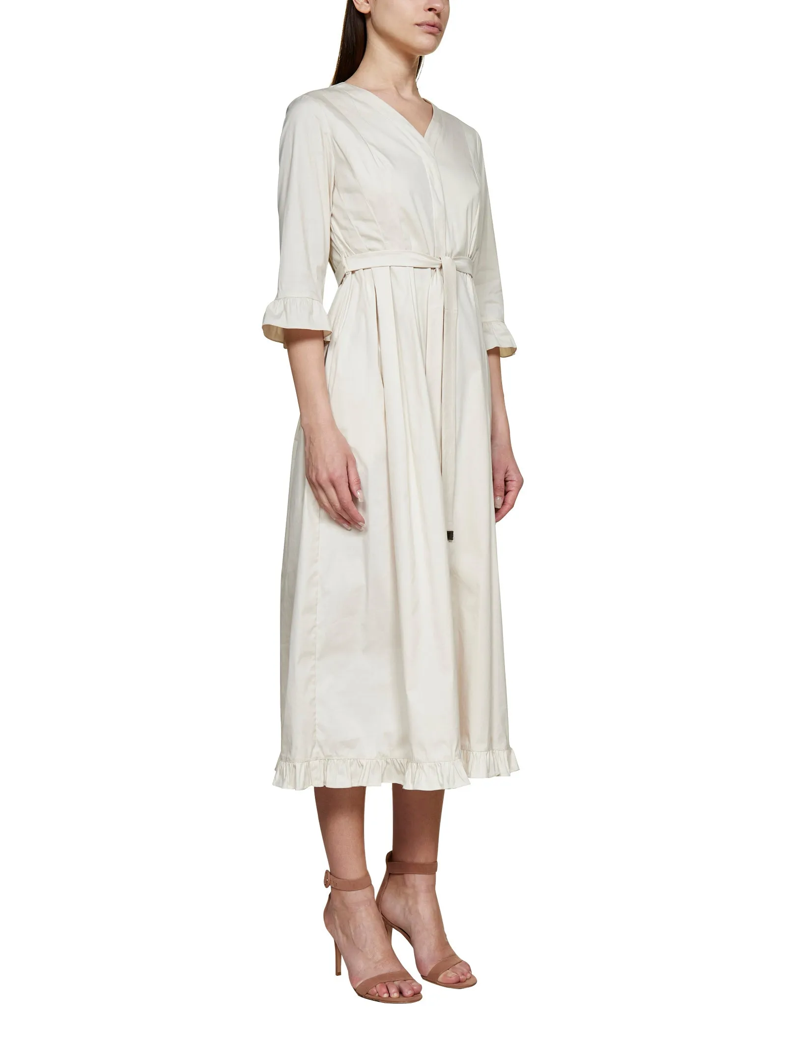 'S Max Mara V-Neck Midi Poplin Dress