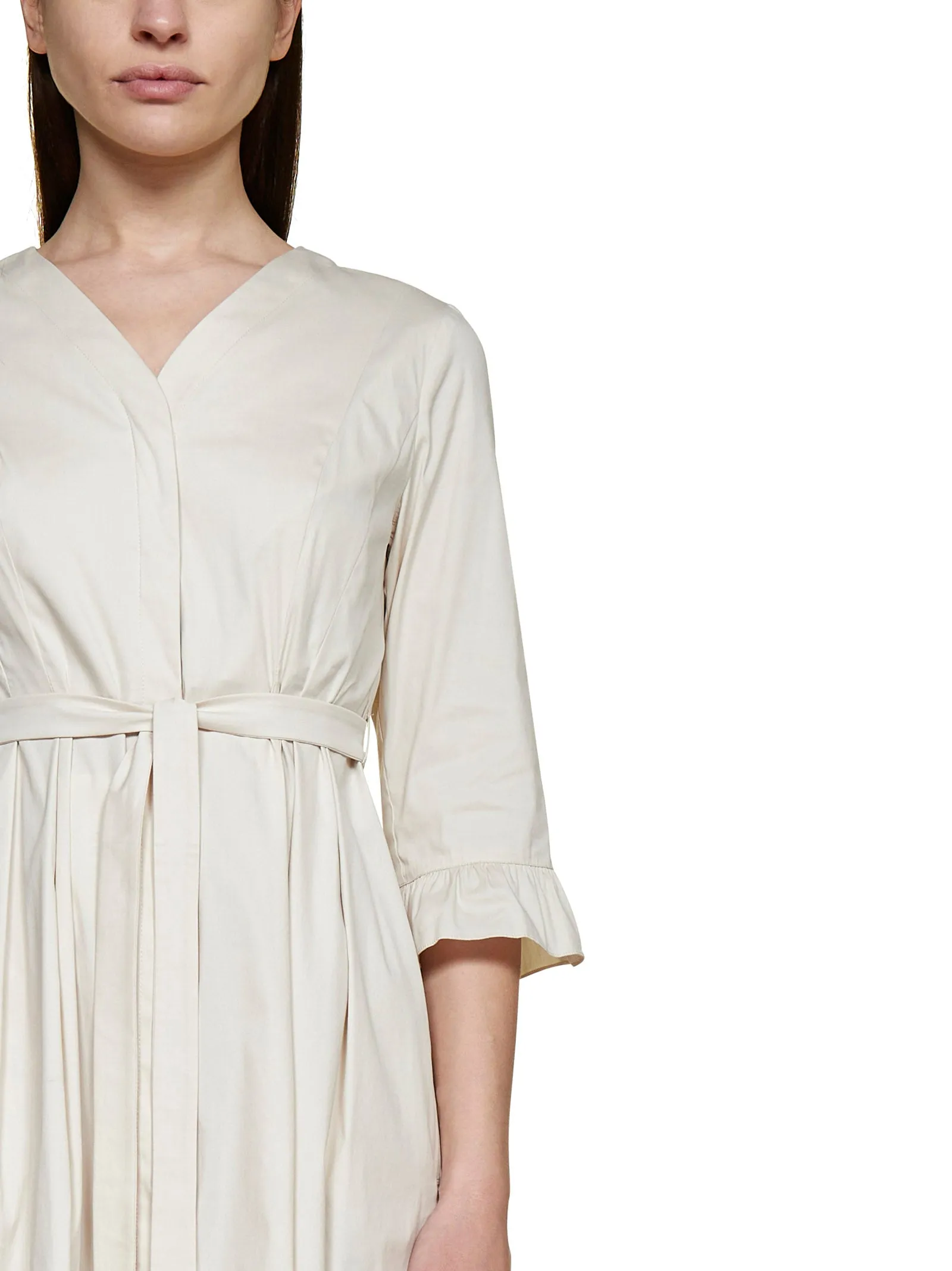 'S Max Mara V-Neck Midi Poplin Dress