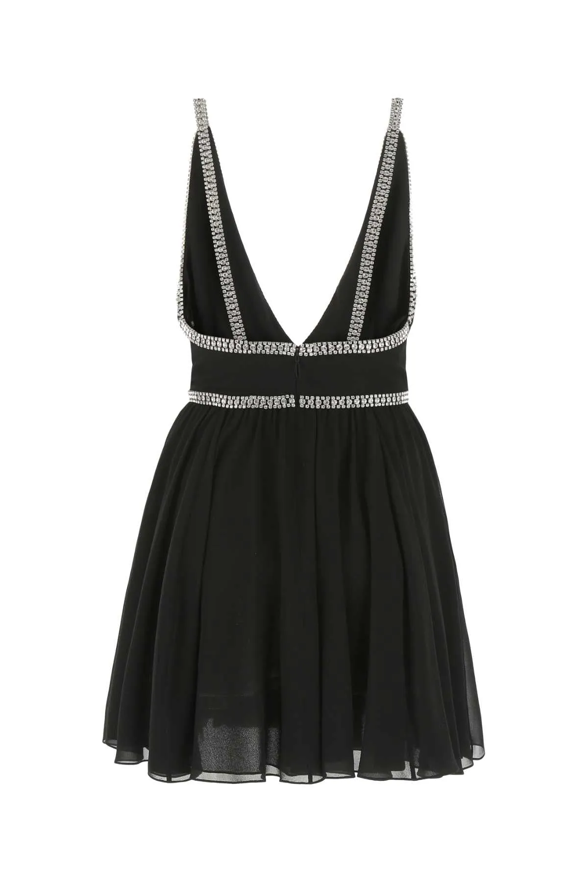 Saint Laurent Embellished V-Neck Mini Dress