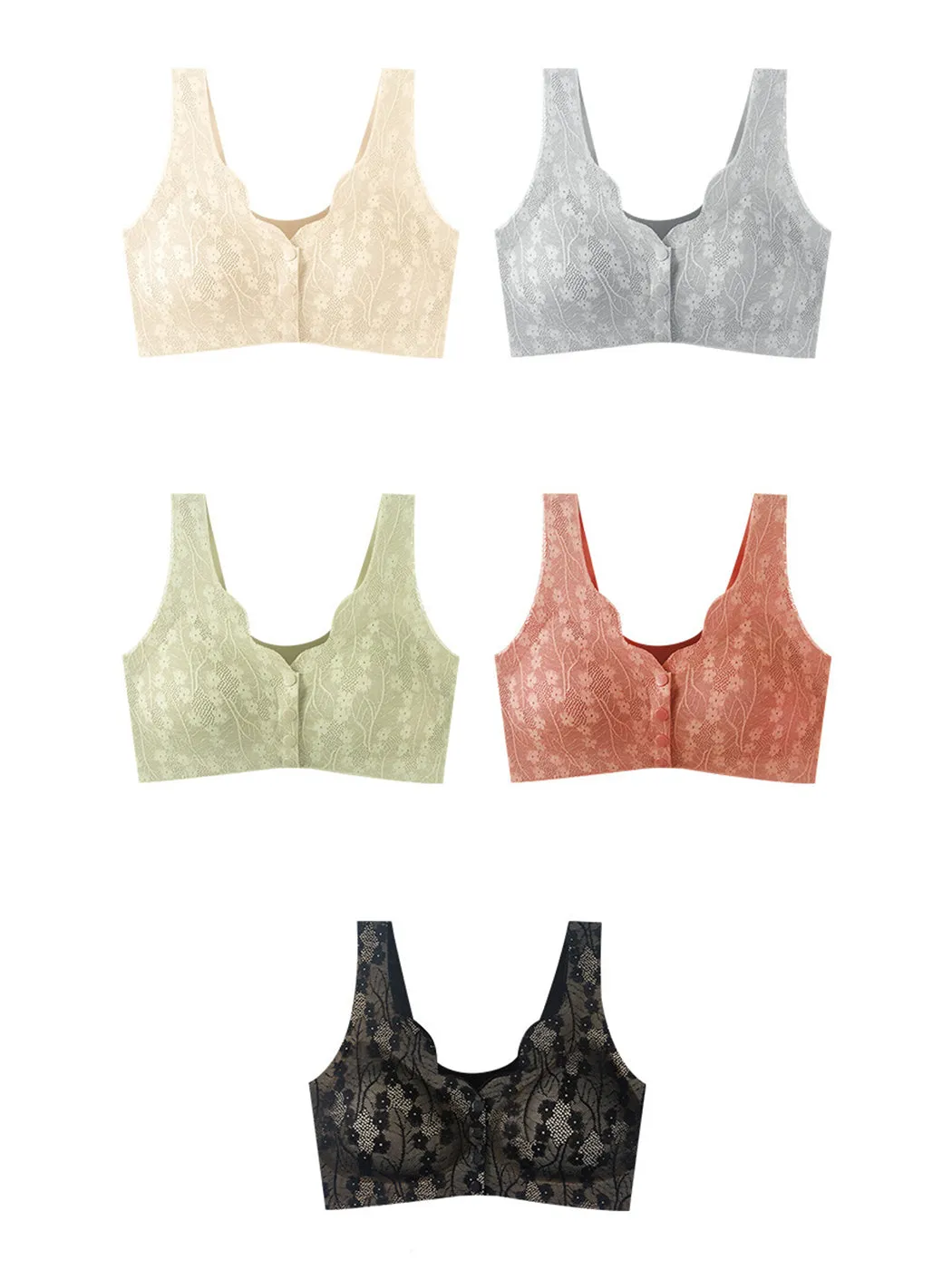 Seamless Lace Front Close Wireless Bra