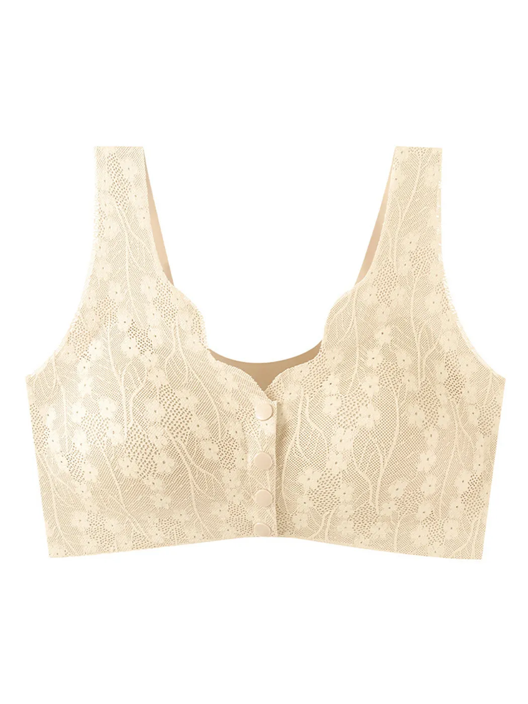Seamless Lace Front Close Wireless Bra