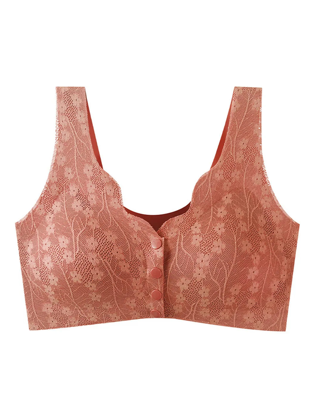 Seamless Lace Front Close Wireless Bra