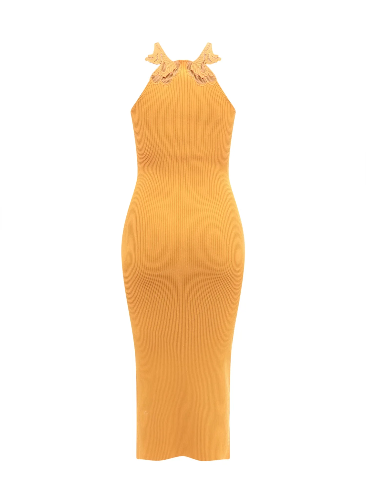 Self-Portrait Lace Detailed Halter Neck Midi Dress