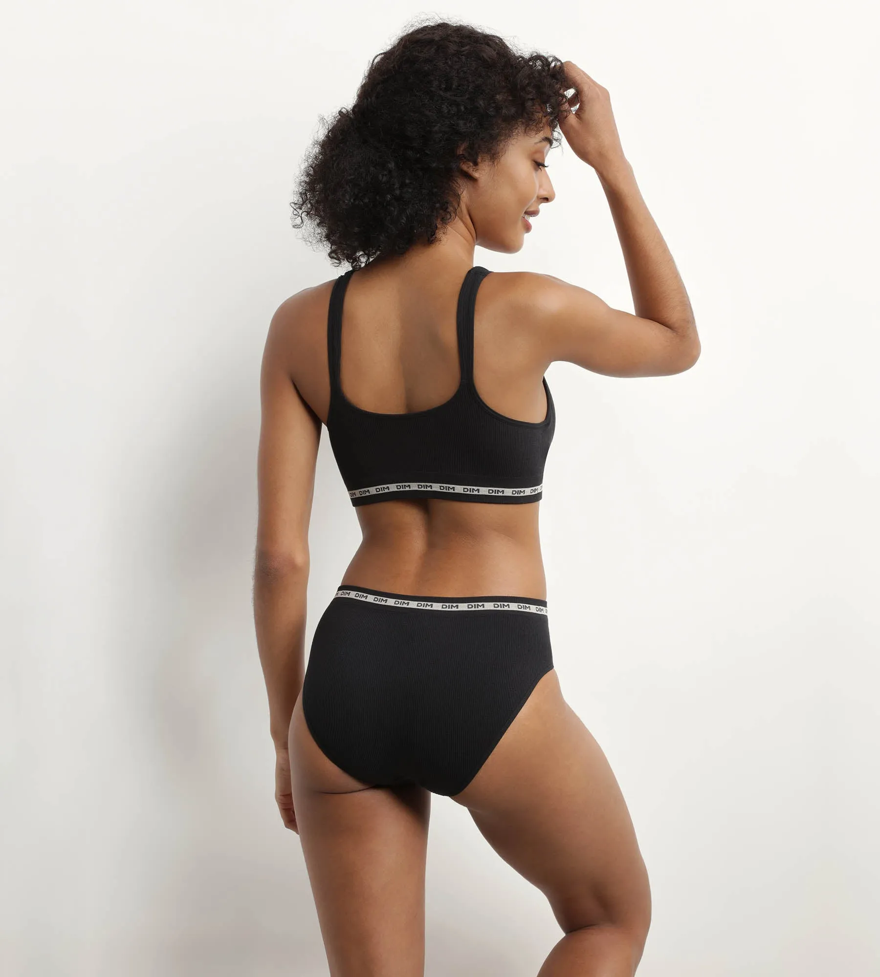 Slip femme en modal polyamide sans couture Noir Dim Icons Seamless