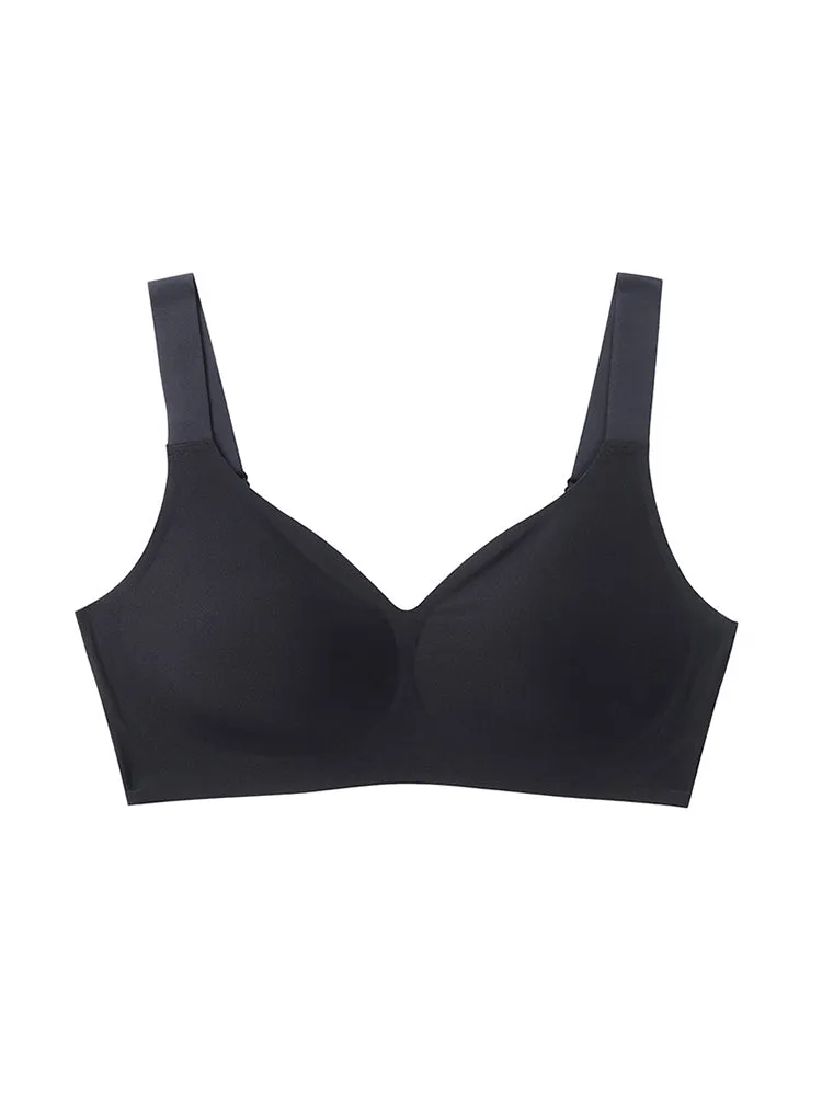 Solid Color V-neck Side Support Wireless Bras