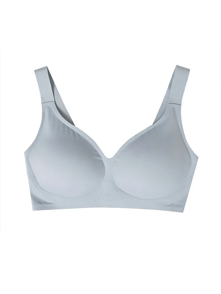 Solid Color V-neck Side Support Wireless Bras