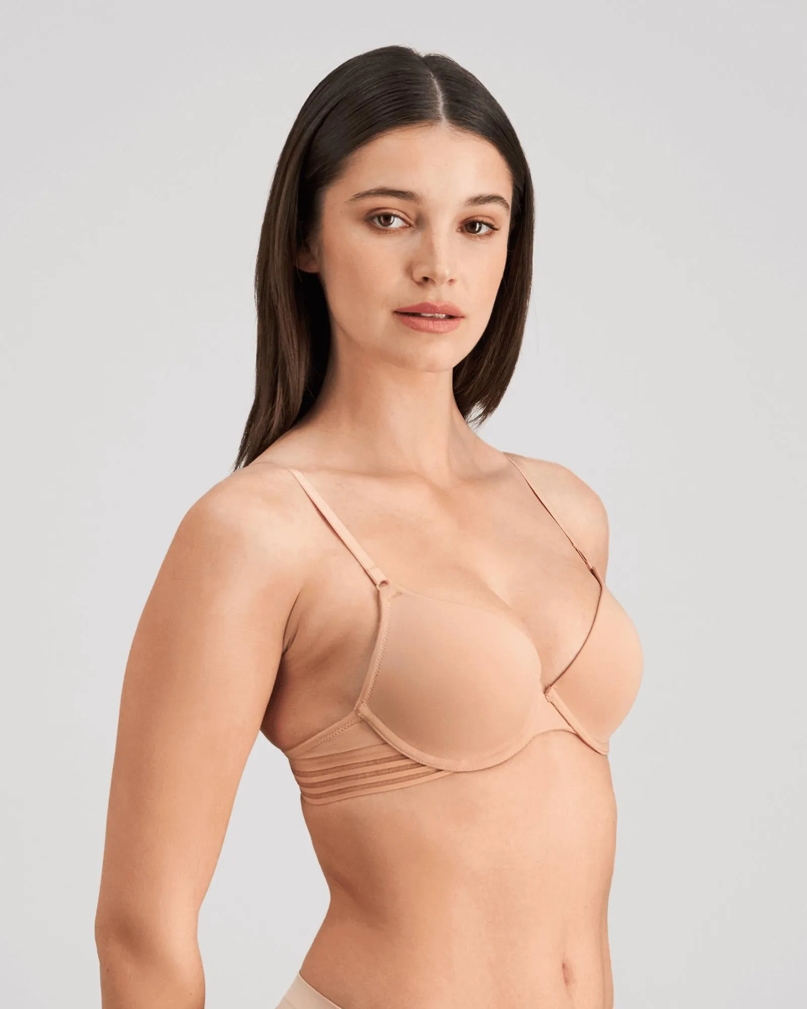 Stripe Elastic & Papertouch Push Up Bra