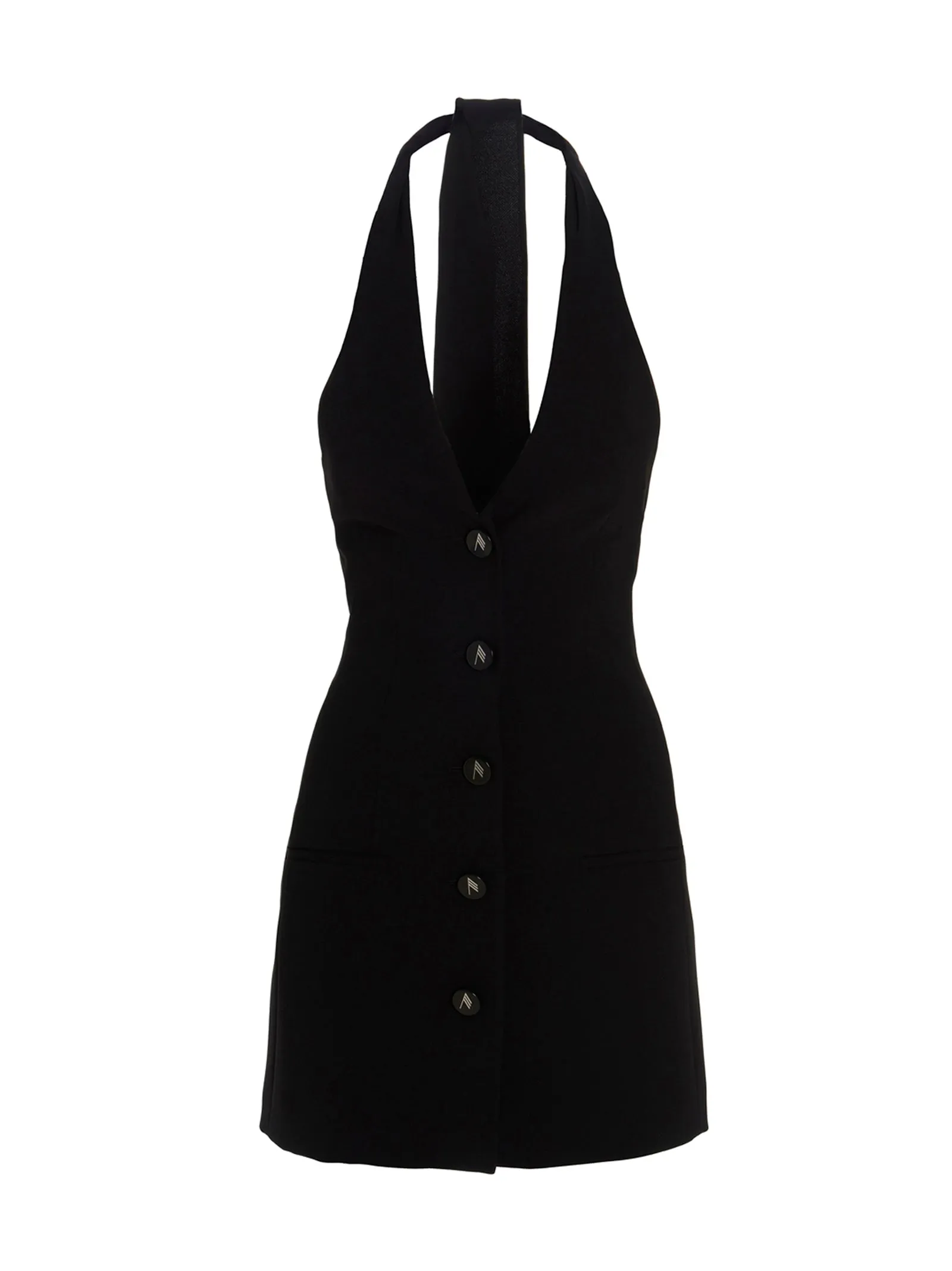 The Attico Halterneck V-Neck Mini Dress