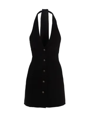 The Attico Halterneck V-Neck Mini Dress