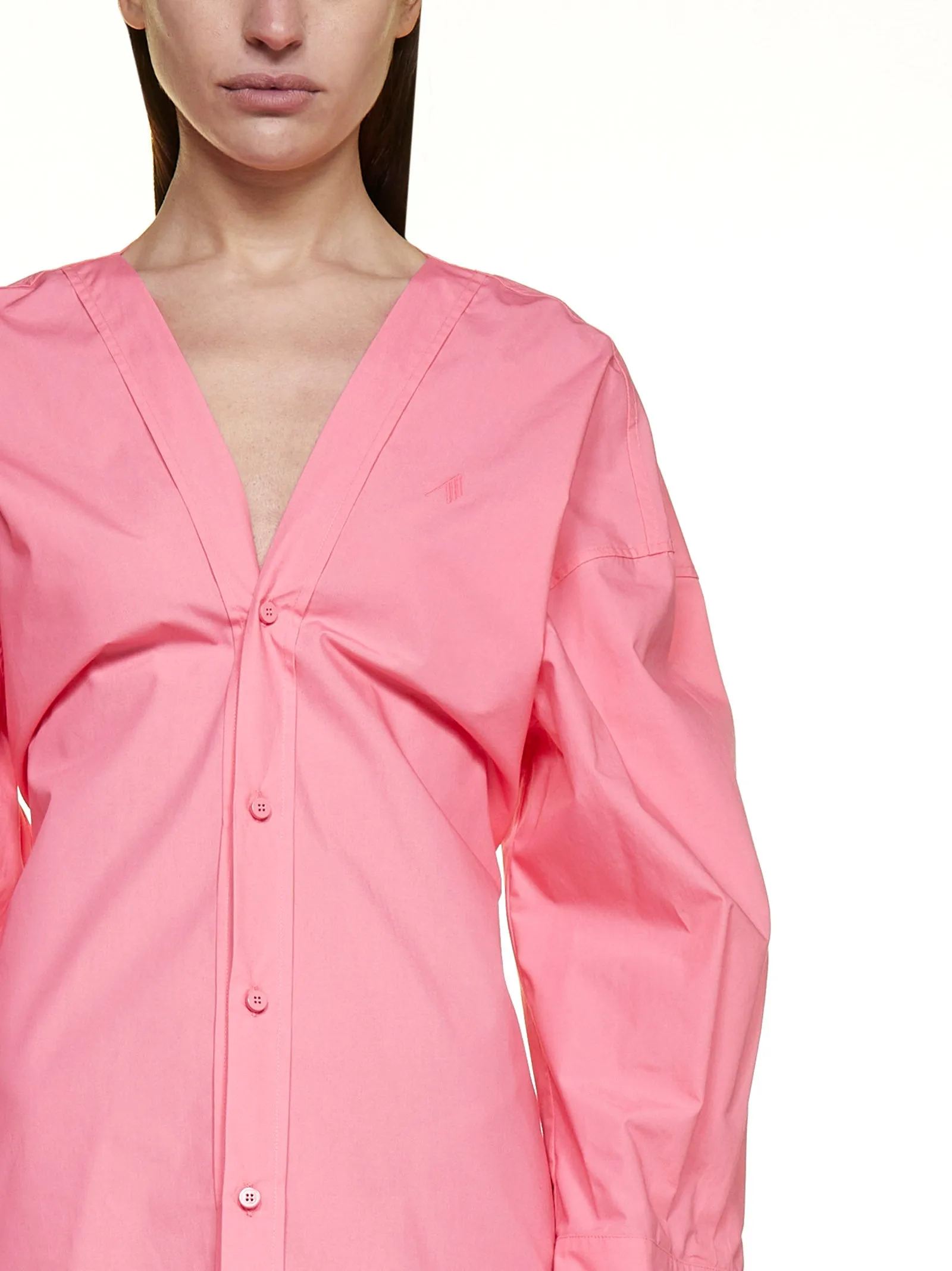The Attico Lala V-Neck Shirt Dress